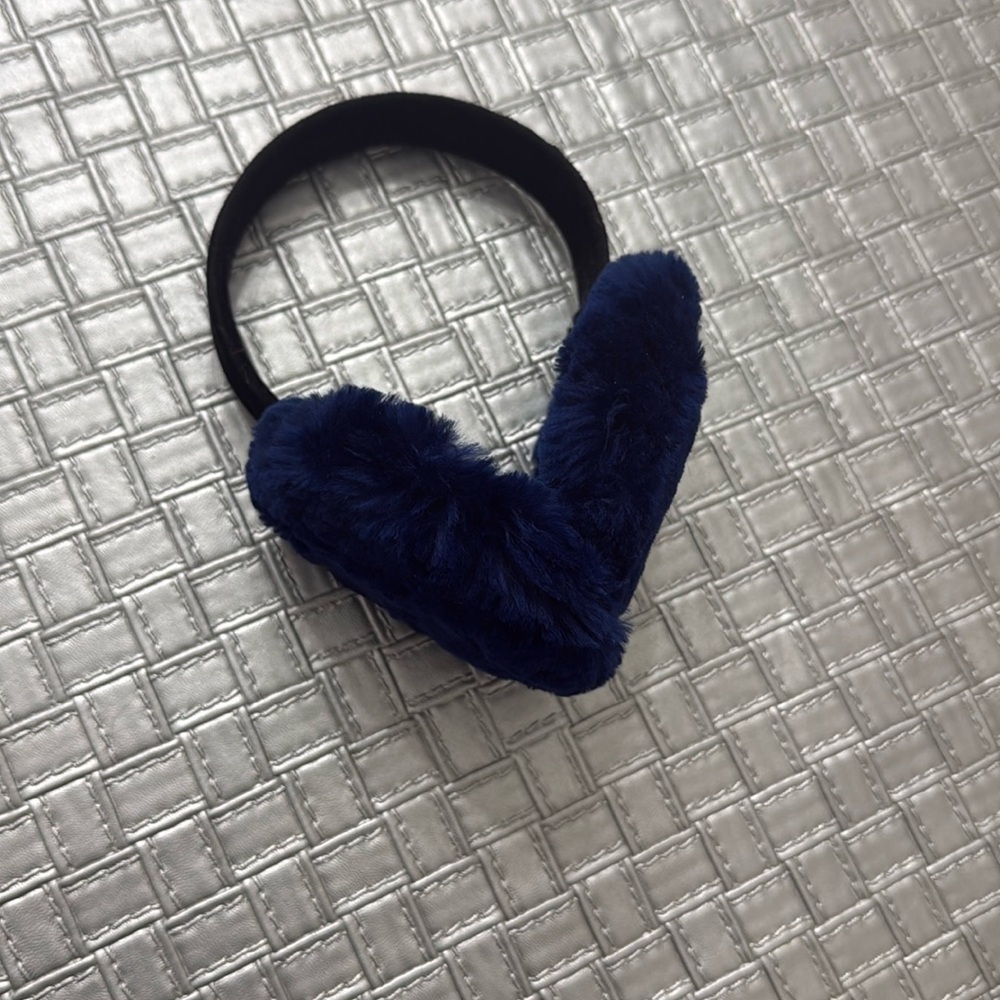 Children’s blue rabbit fur ear muffs